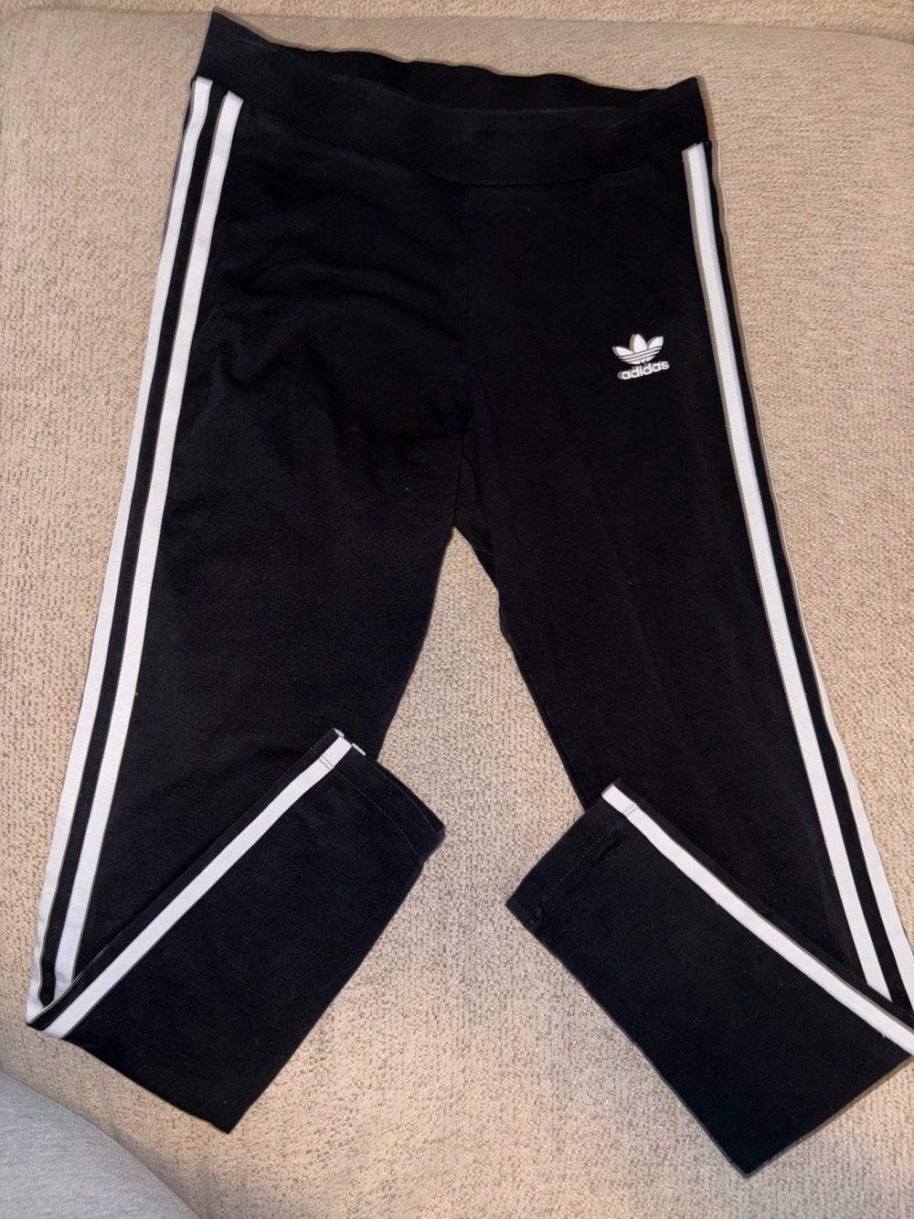 adidas Black Jogger Pants with White Side Stripes